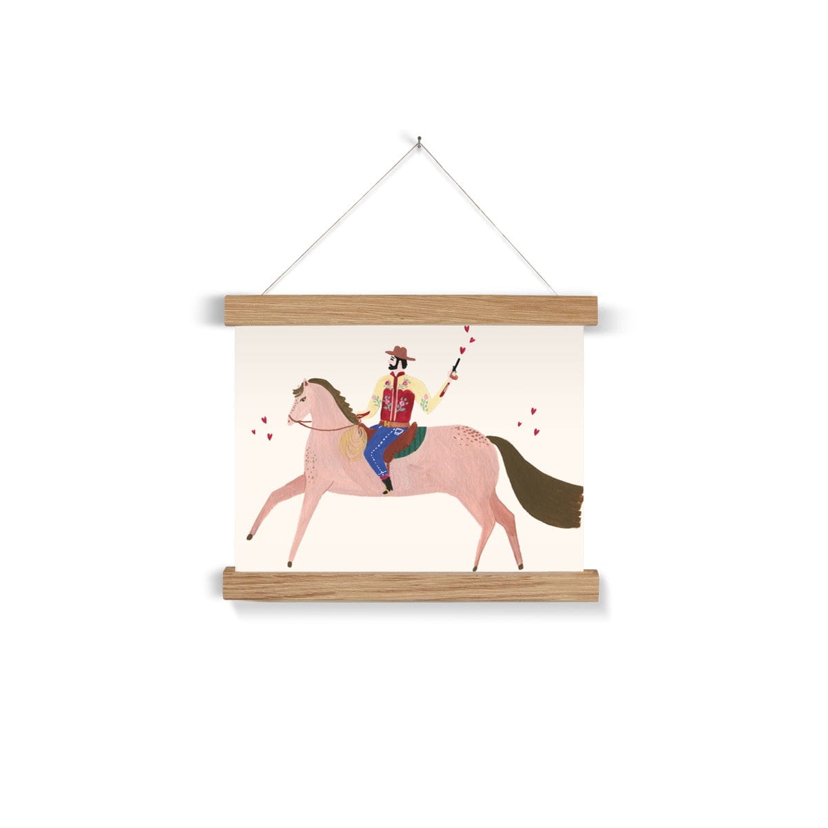 Art Print 15x20cm (6x8") / Natural Hanger Cowboy Art Print