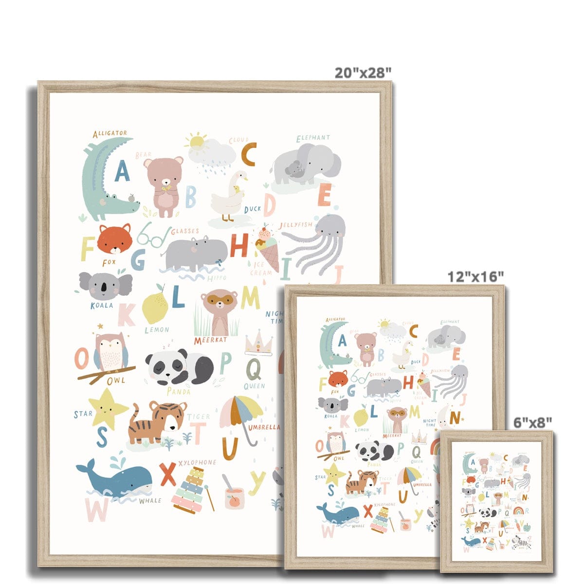 Art Print Cute Animals Alphabet Art Print