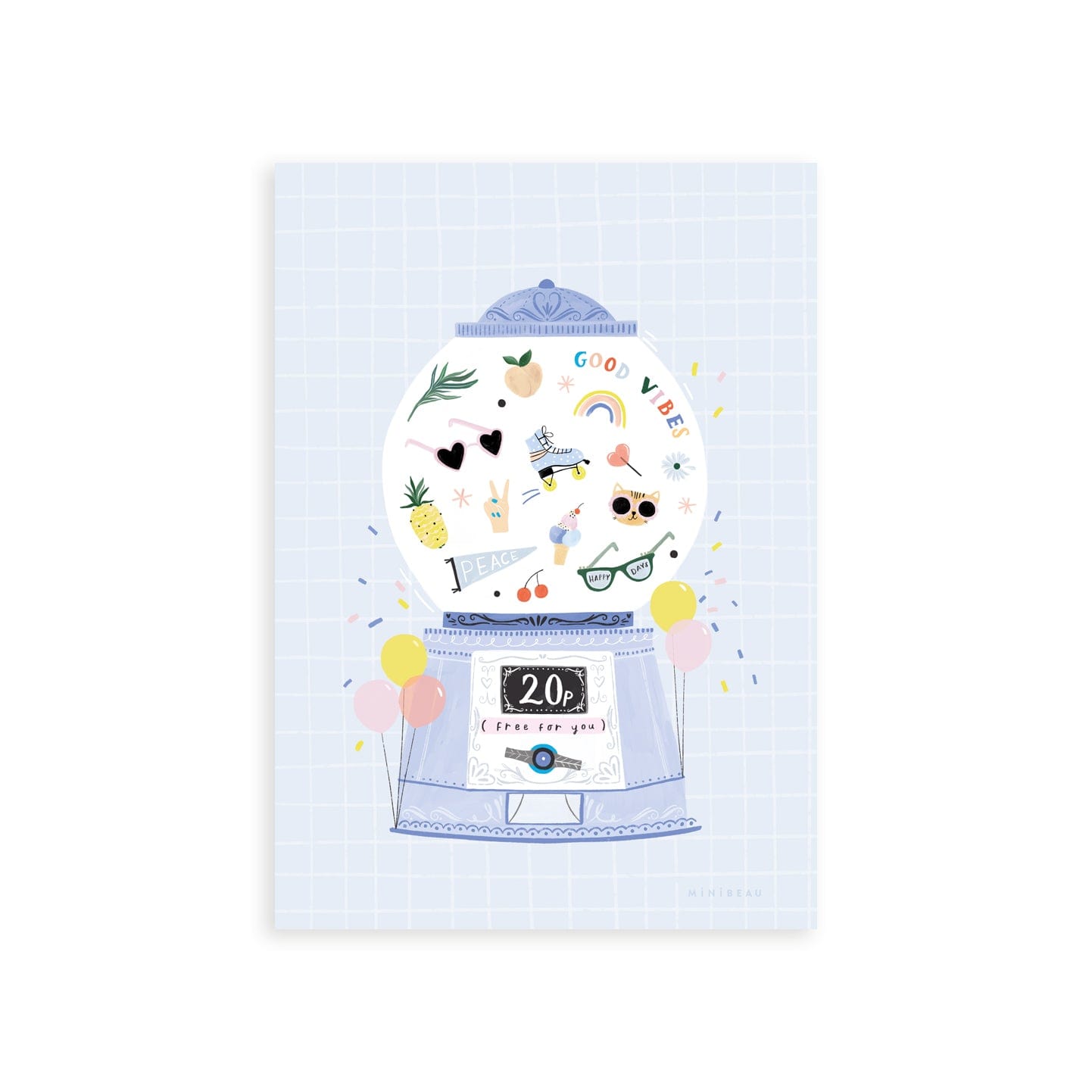 Art Print 15x20cm (6x8") / No Frame Good Vibes Gumball Art Print