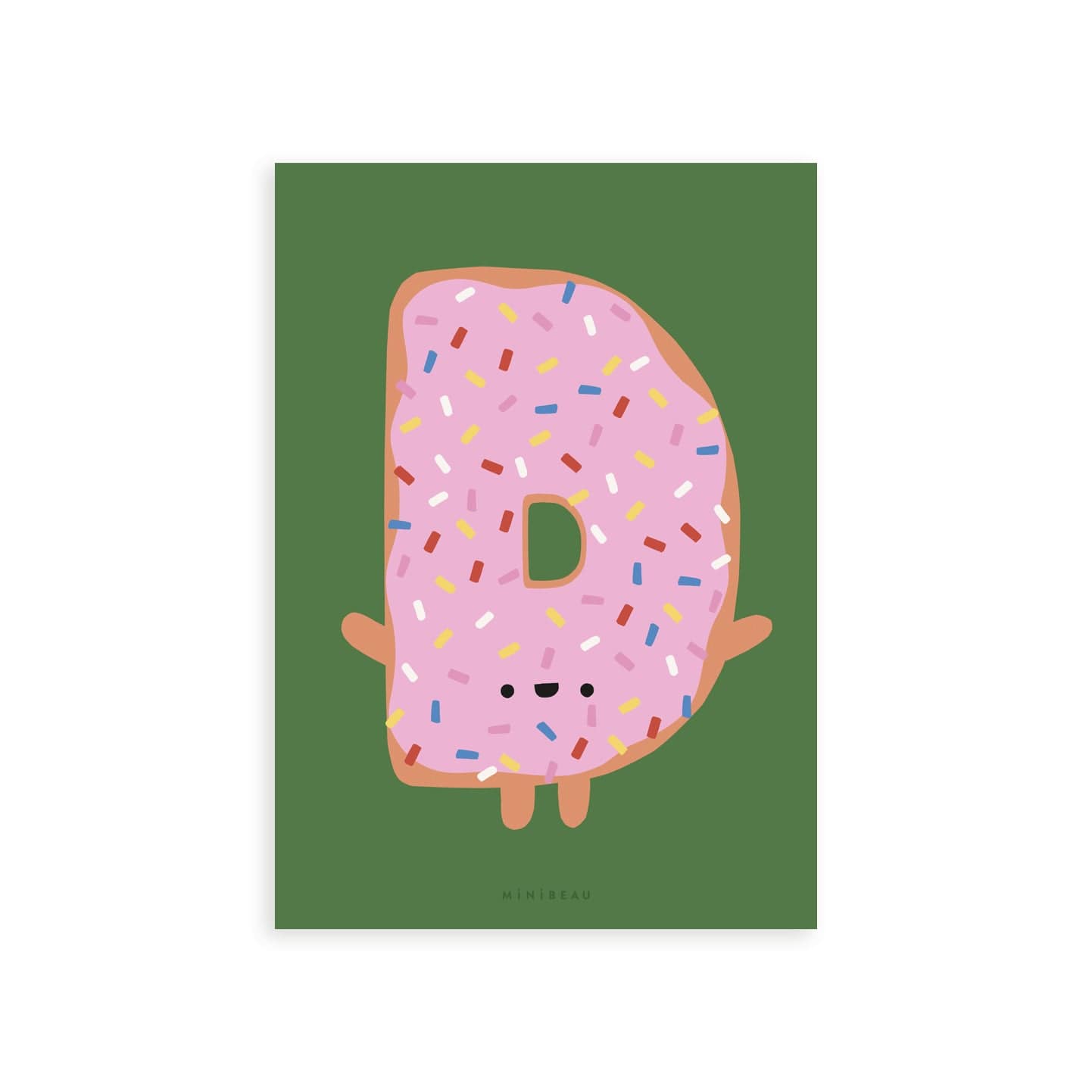 Art Print 15x20cm (6x8") Happy Alphabet 'D' Art Print - Personalisable