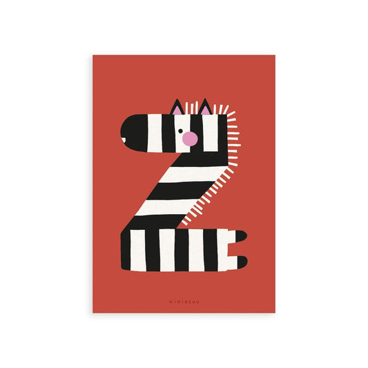 Art Print 15x20cm (6x8") / No Frame Happy Alphabet 'Z' Art Print - Personalisable