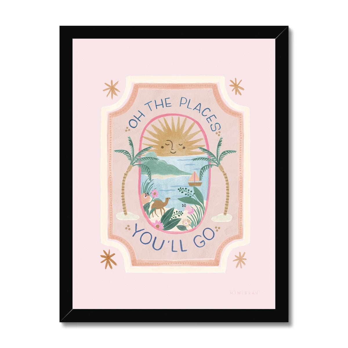 Art Print 15x20cm (6x8") / Black Frame Oh, The Places You'll Go Art Print