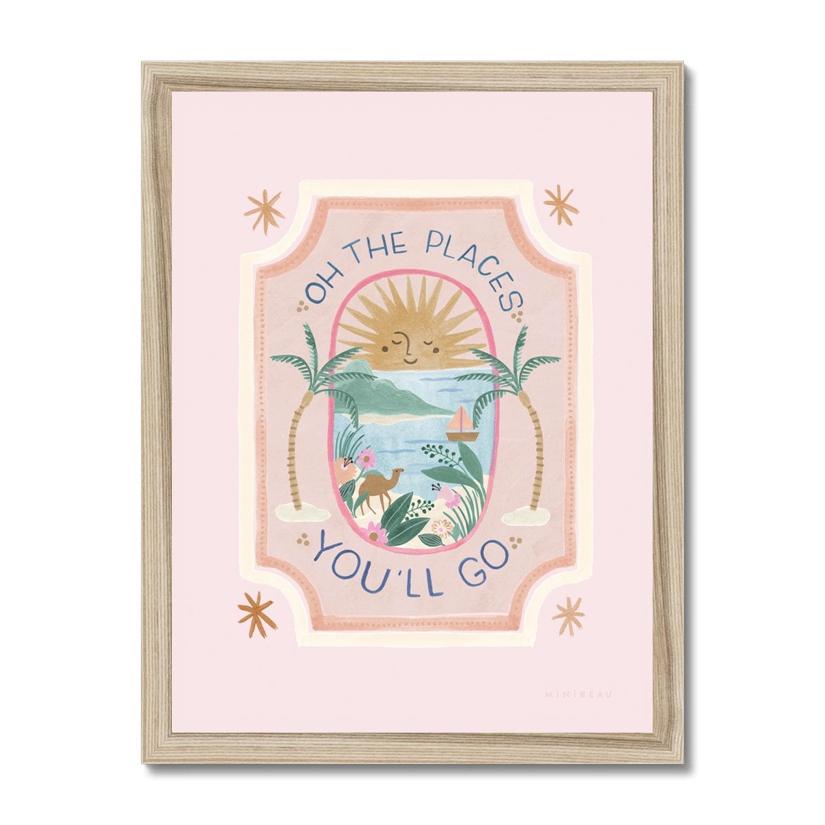 Art Print 15x20cm (6x8") / Natural Frame Oh, The Places You'll Go Art Print