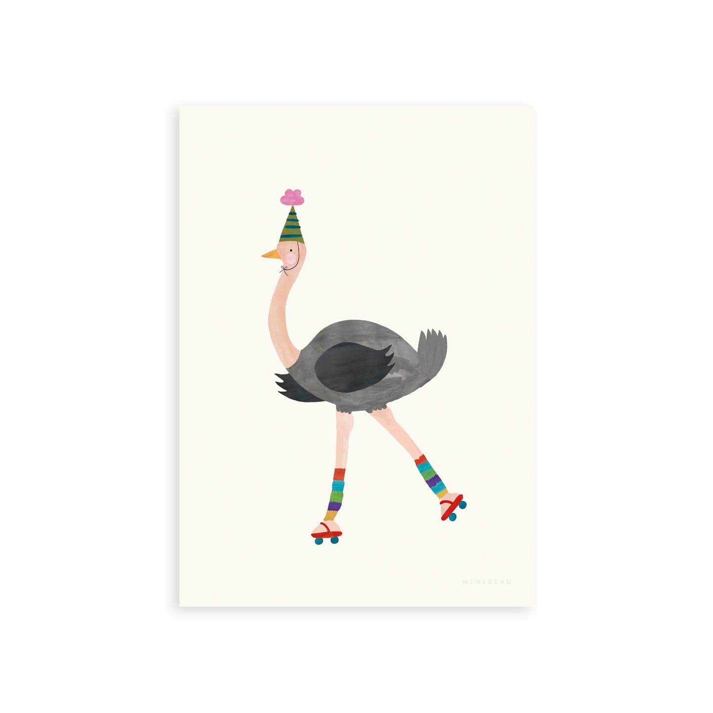 Art Print 15x20cm (6x8") / No Frame Party Ostrich Art Print