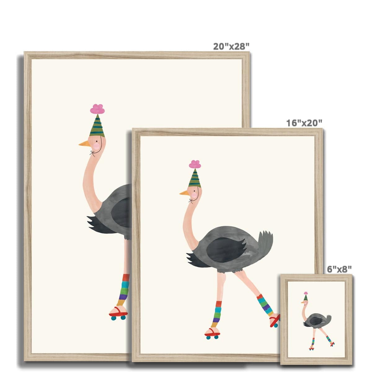 Art Print Party Ostrich Art Print