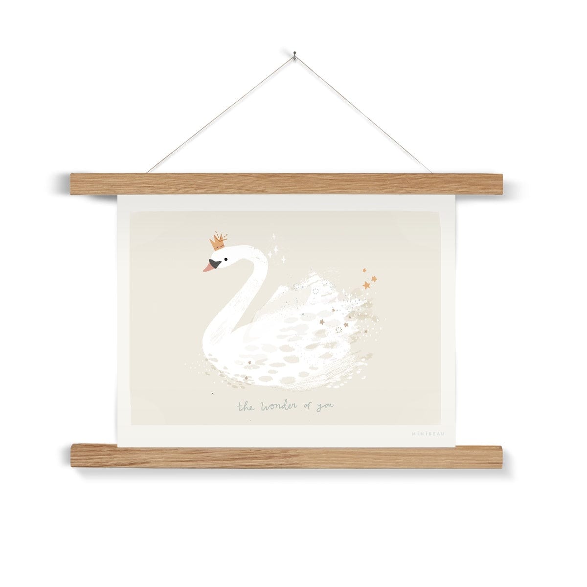 Art Print 15x20cm (6x8") / Soft Blue / Natural Hanger The Wonder Of You Swan Art Print