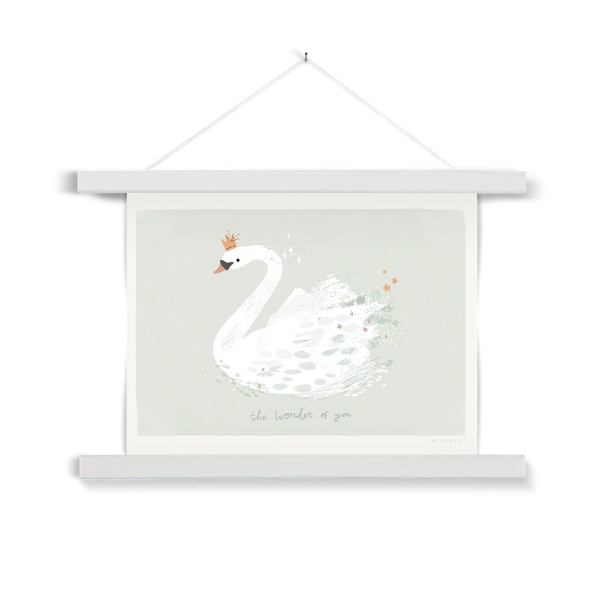 Art Print 15x20cm (6x8") / Soft Green / White Hanger The Wonder Of You Swan Art Print