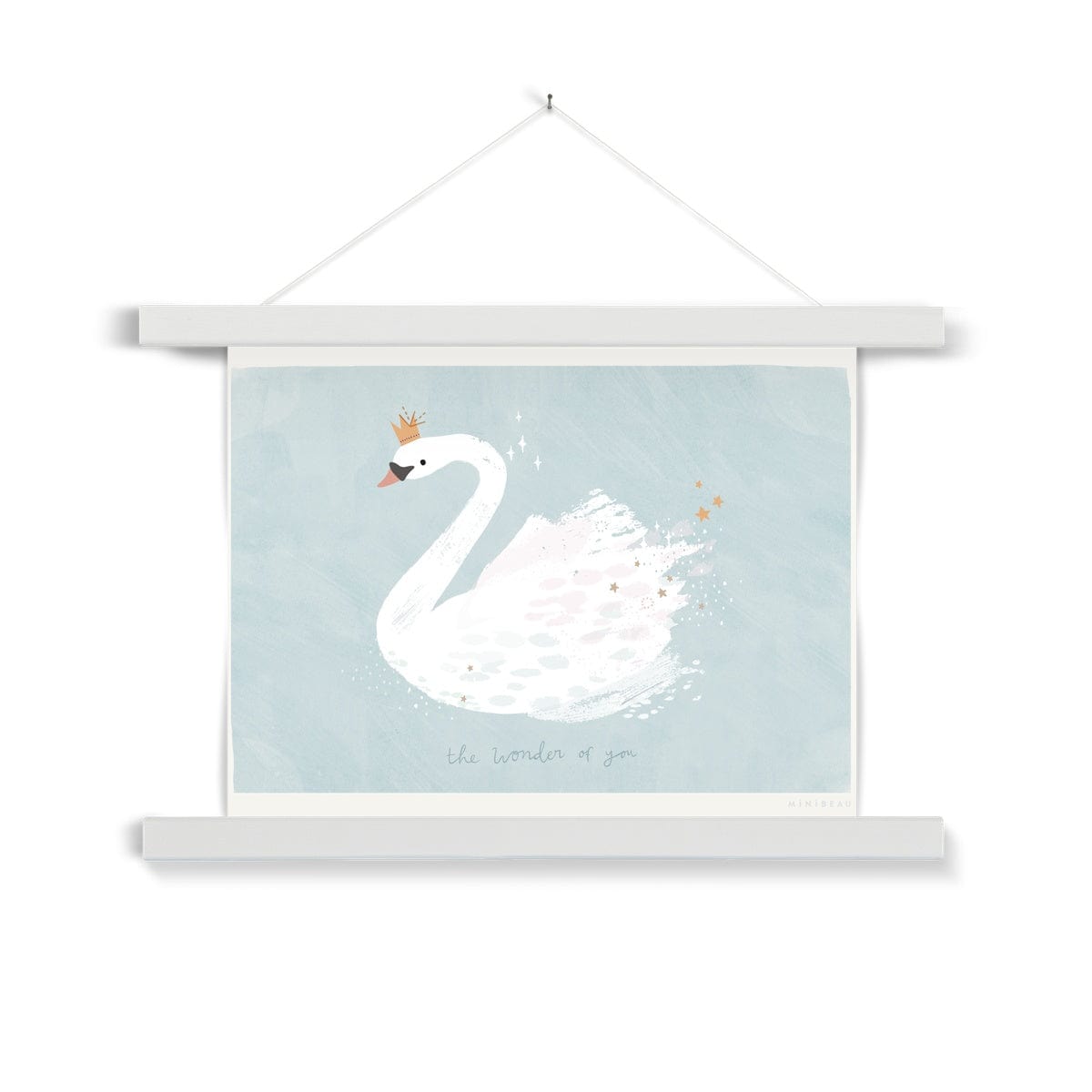 Art Print 15x20cm (6x8") / Soft Blue / White Hanger The Wonder Of You Swan Art Print