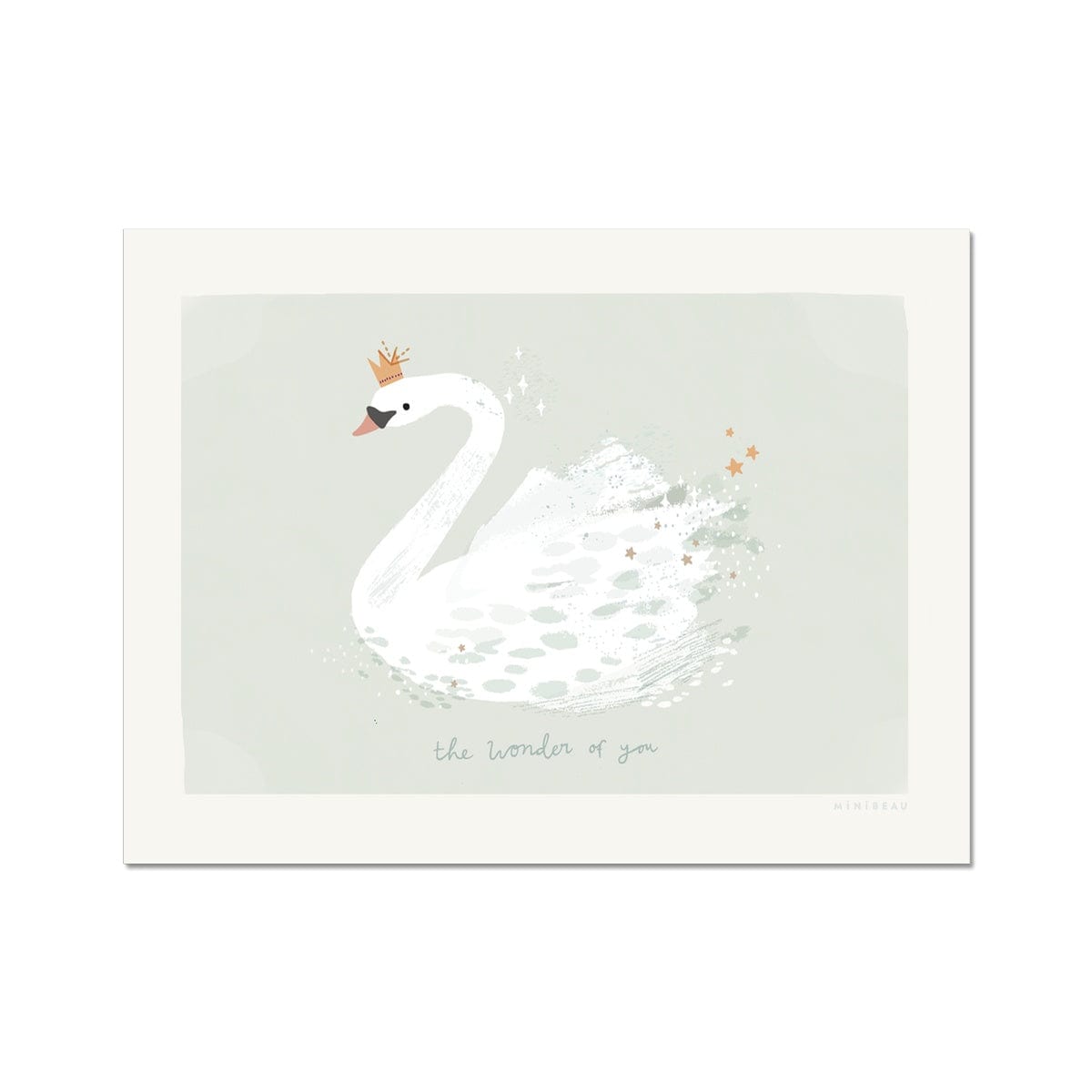 Art Print 15x20cm (6x8") / Soft Green / No Frame The Wonder Of You Swan Art Print