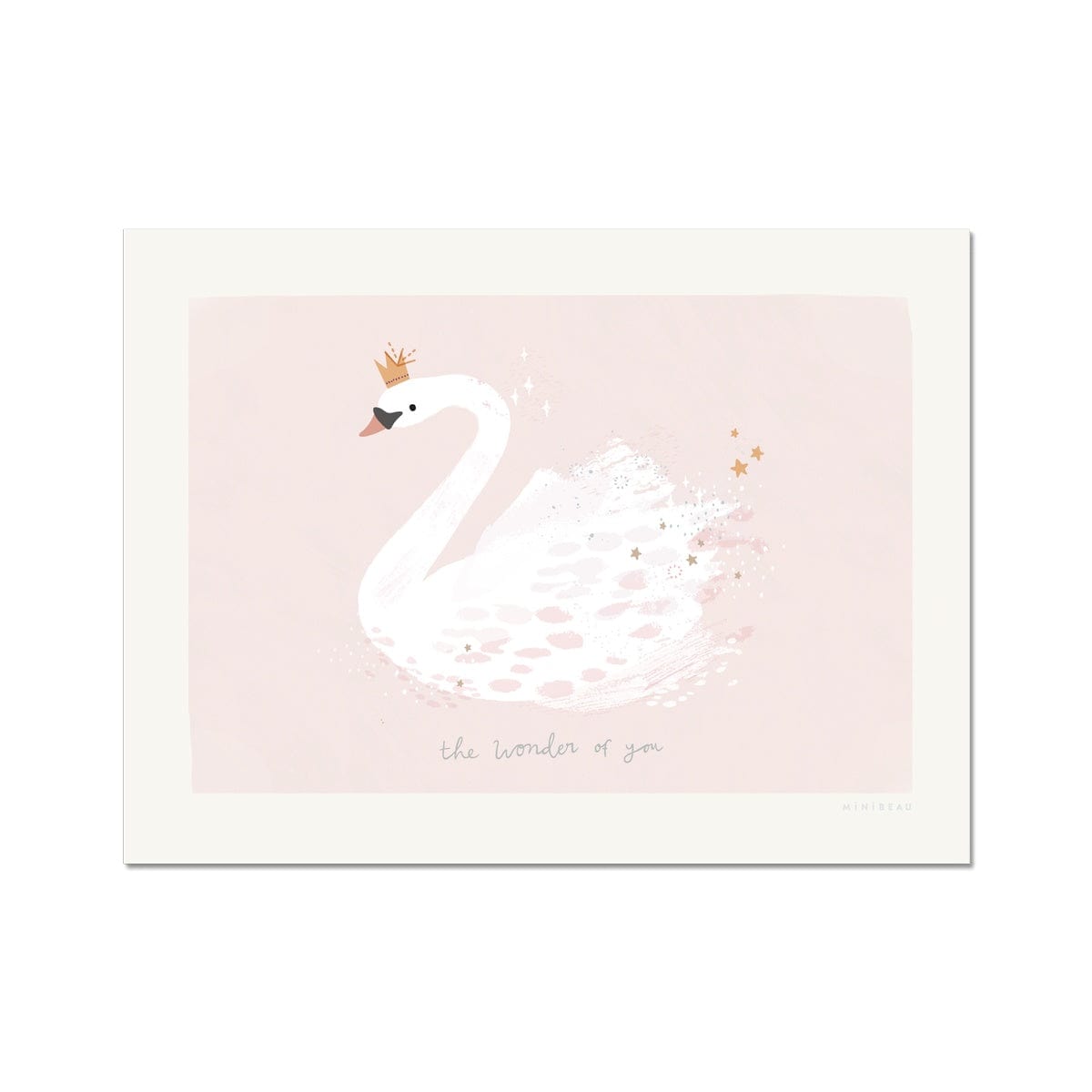 Art Print 15x20cm (6x8") / Soft Pink / No Frame The Wonder Of You Swan Art Print