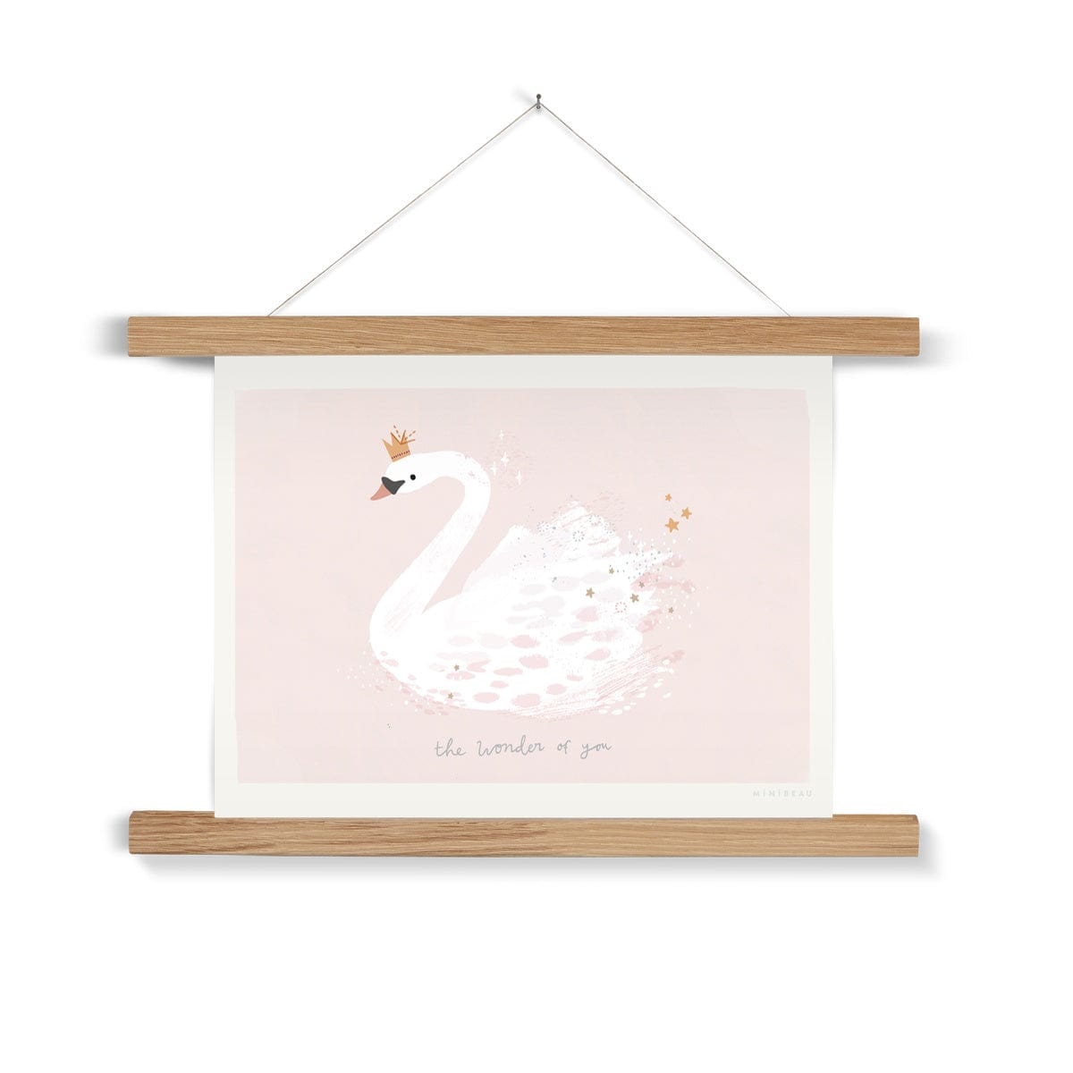 Art Print 15x20cm (6x8") / Soft Pink / Natural Hanger The Wonder Of You Swan Art Print