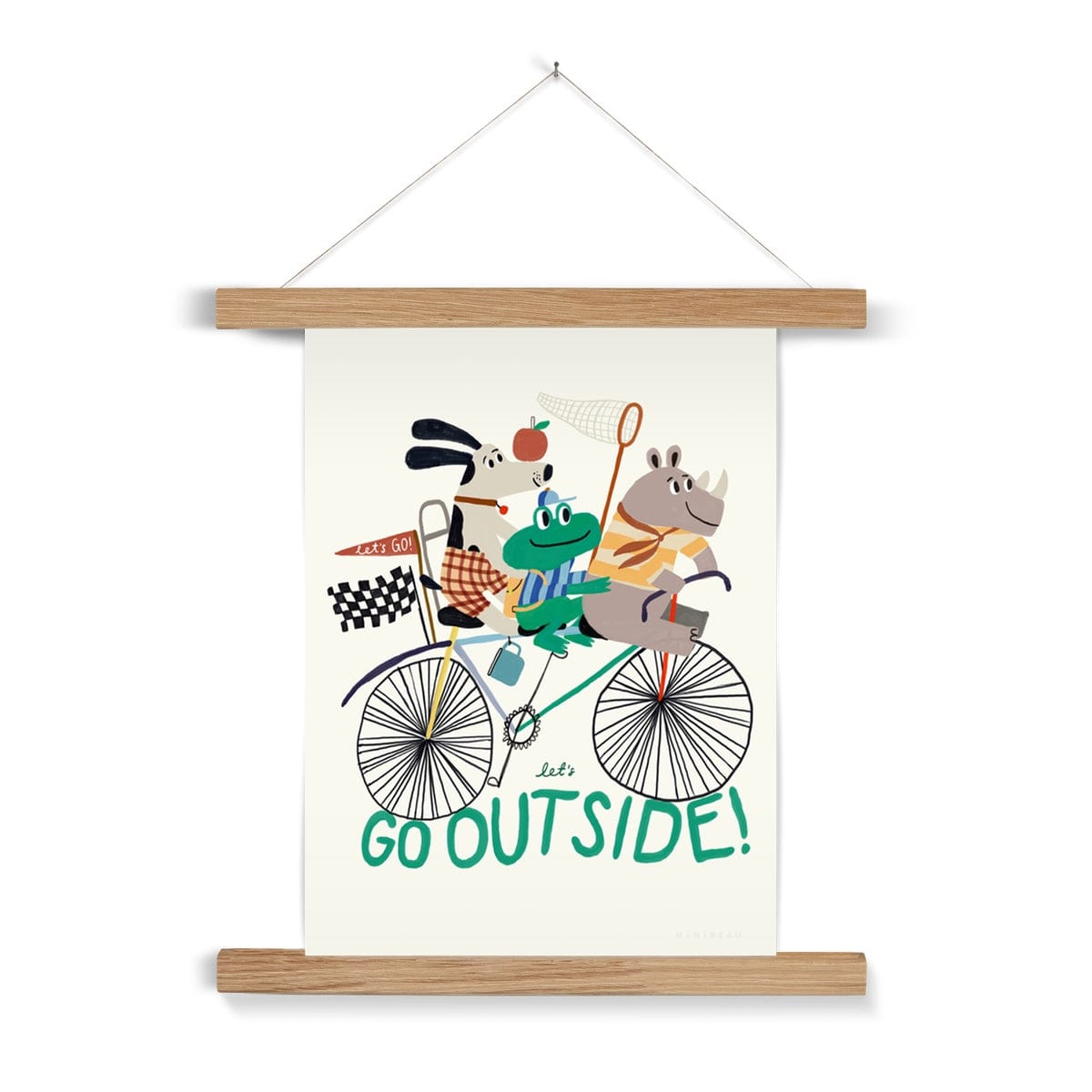 Fine art 6"x8" / Natural Hanger Let's Go Outside Art Print
