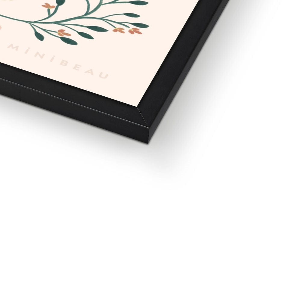 Fine art Pearl & the Narwhal Art Print - Sea Foliage Frame - Personalisable