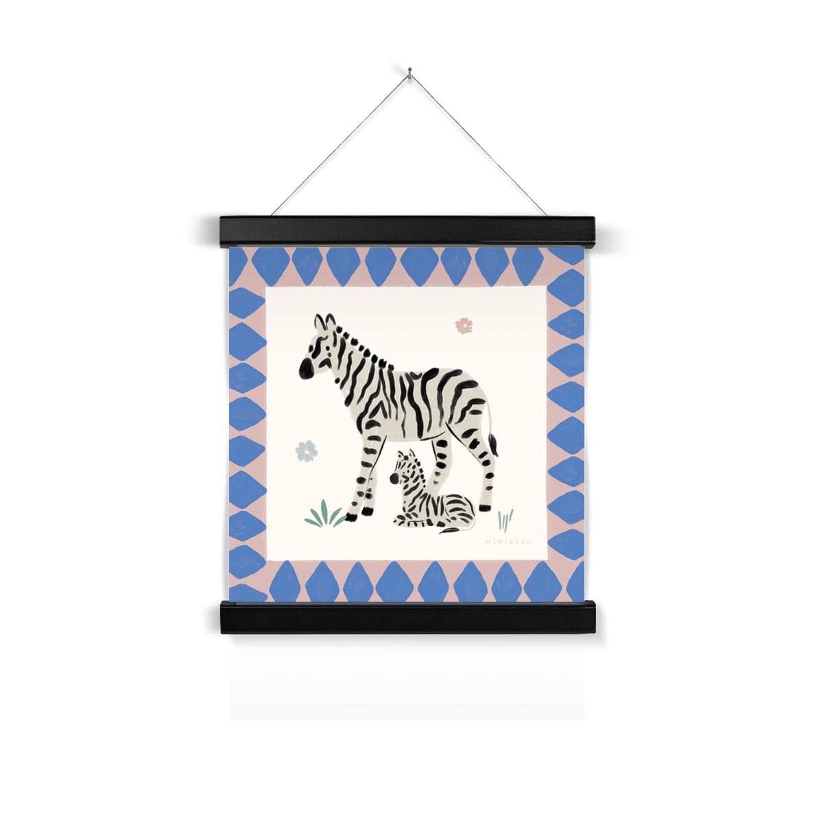 Fine art 12"x12" / Black Hanger Pretty Serengeti Zebra Art Print