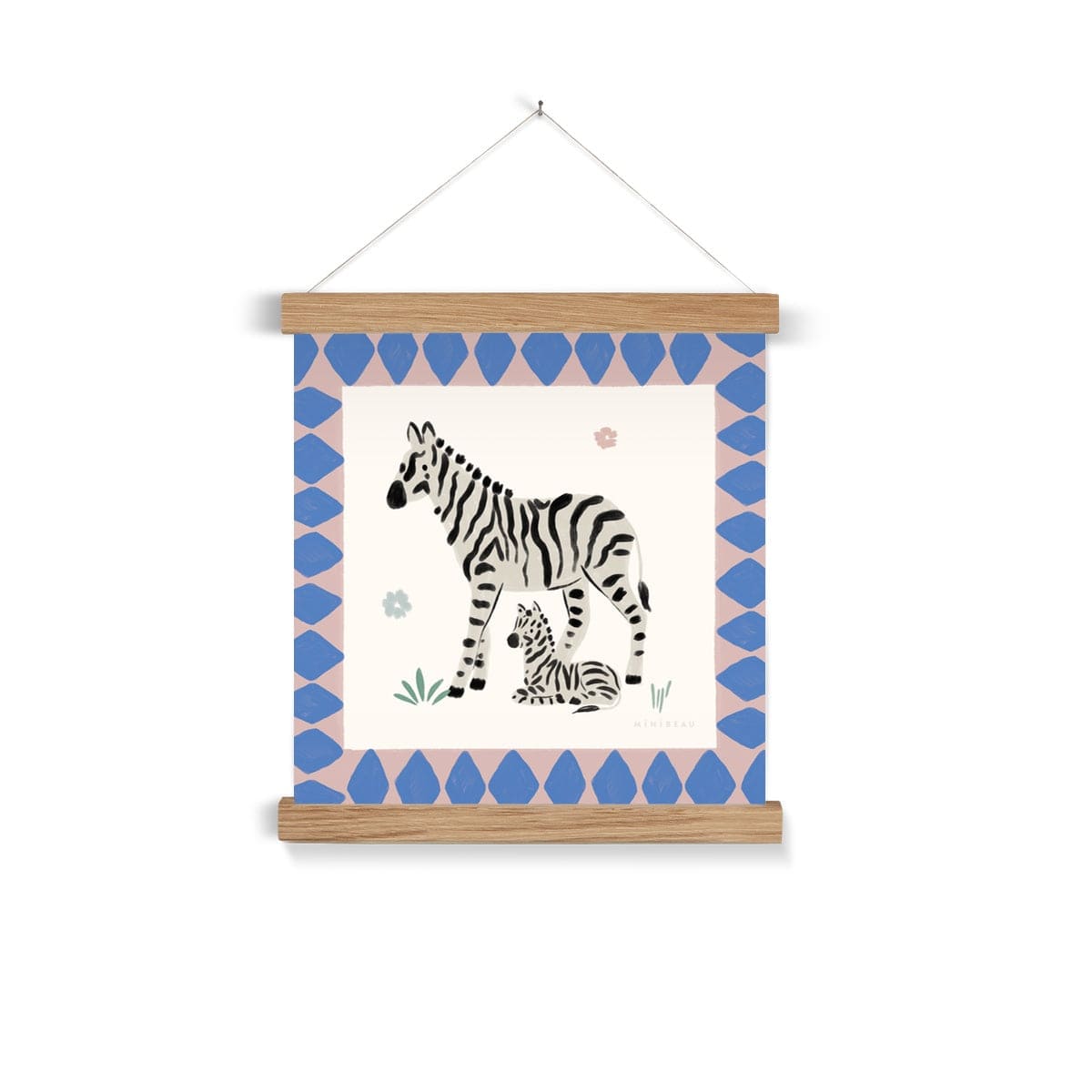 Fine art 12"x12" / Natural Hanger Pretty Serengeti Zebra Art Print