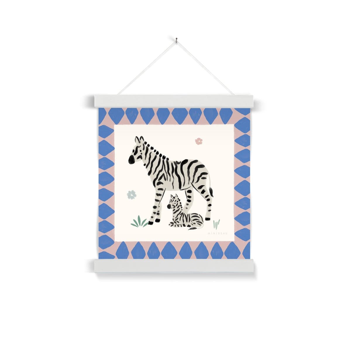 Fine art 12"x12" / White Hanger Pretty Serengeti Zebra Art Print