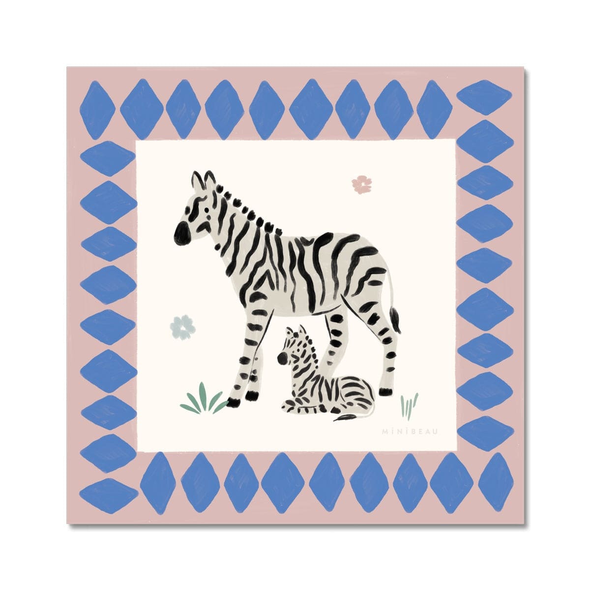 Fine art 6"x6" / No Frame Pretty Serengeti Zebra Art Print