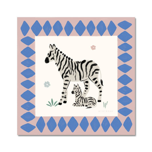 Fine art 6"x6" / No Frame Pretty Serengeti Zebra Art Print