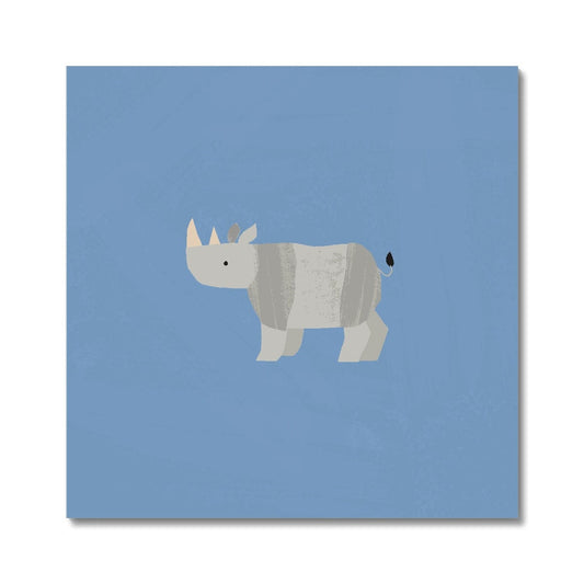 Fine art 15x15cm (6"x6") Safari - Rhino Square Art Print
