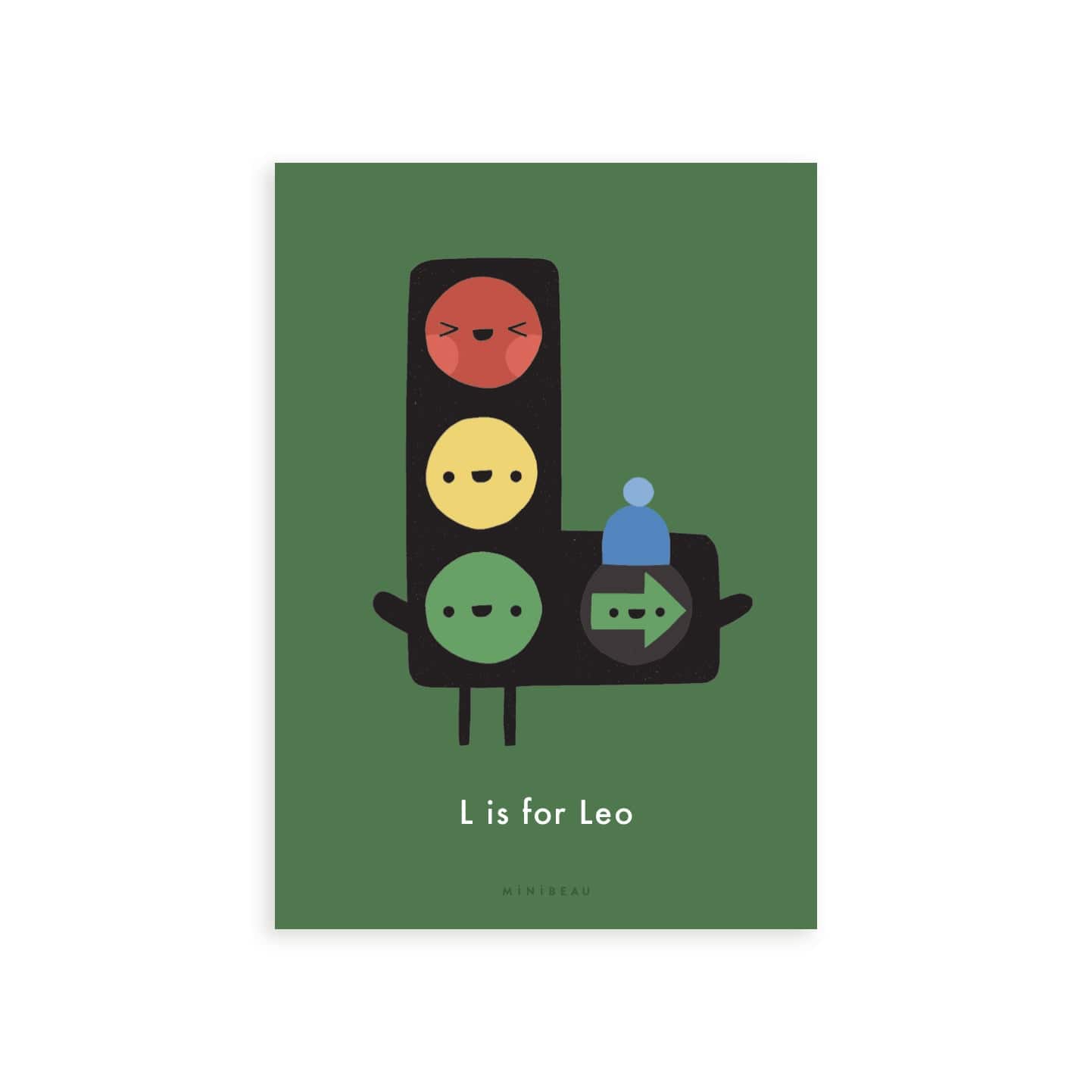 Personalised Art Print A4 (8x12") Happy Alphabet 'L' Personalised Art Print