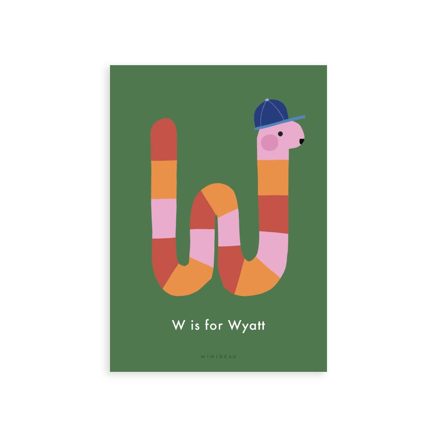 Personalised Art Print Happy Alphabet 'W' Personalised Art Print