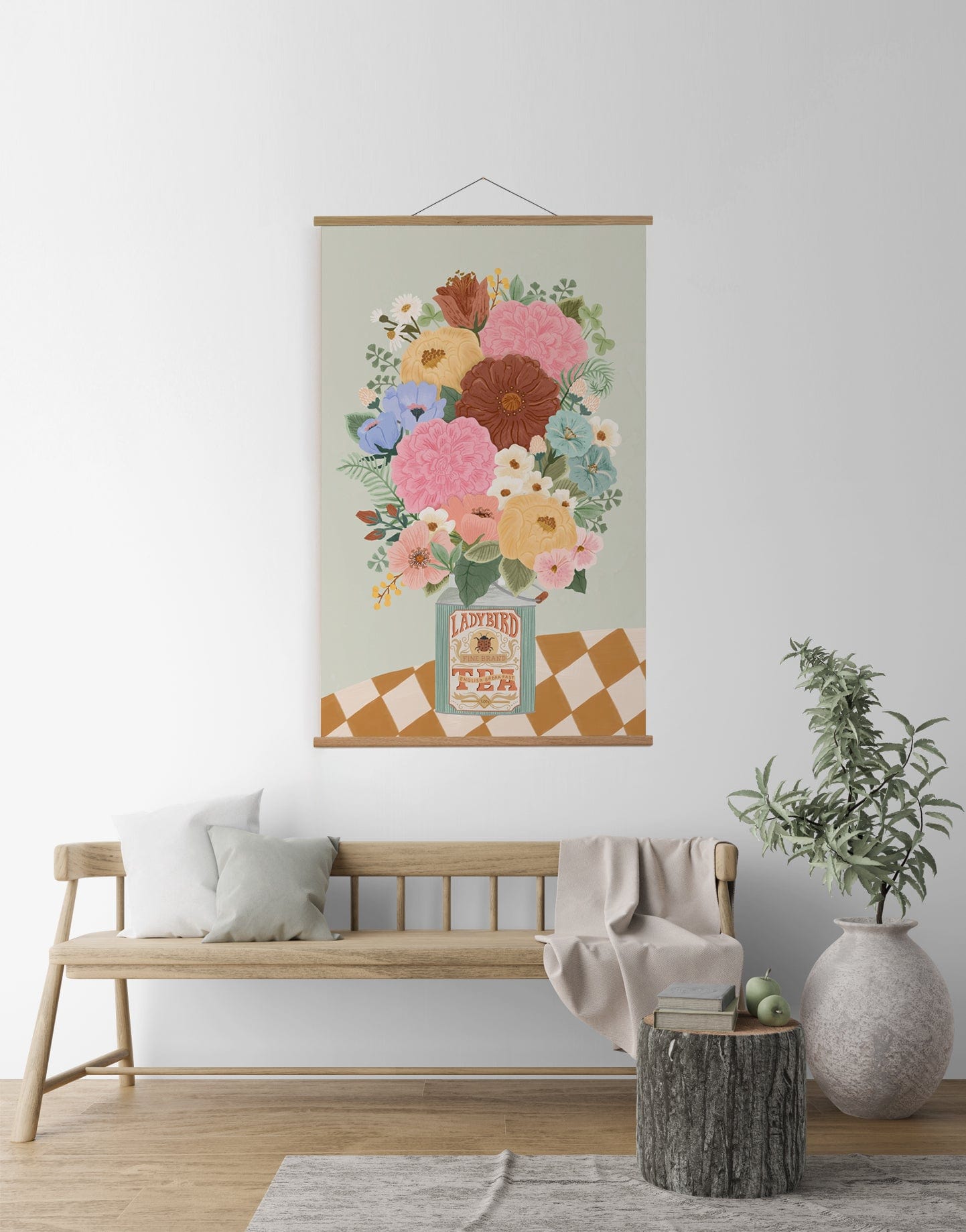 Wall Hanging Boho Floral Vase Wall Hanging