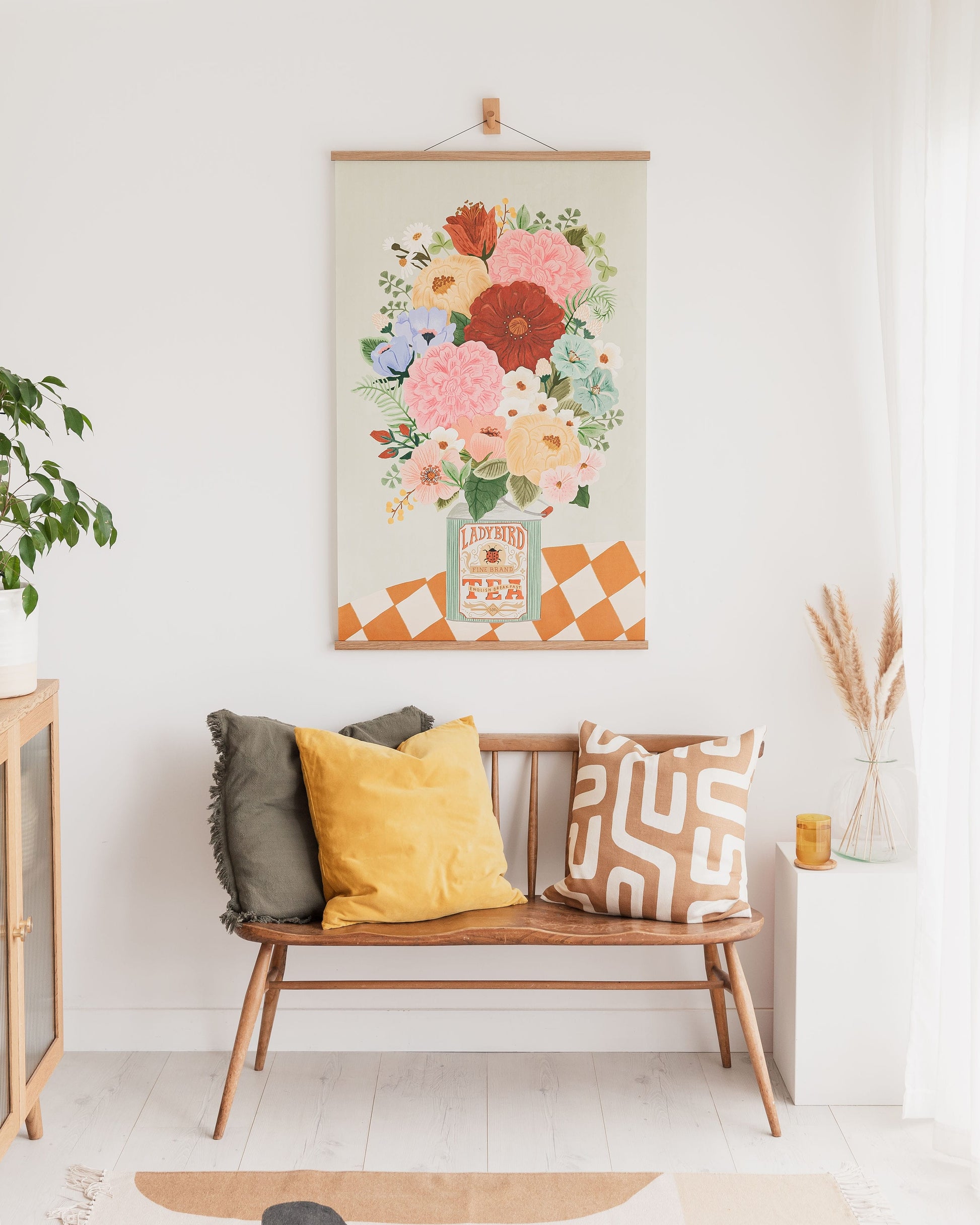 Wall Hanging Boho Floral Vase Wall Hanging