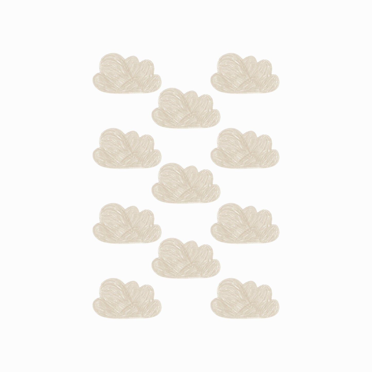 Wall Stickers 1 Sheet / Brown Murs Clairs Mini Clouds Wall Stickers