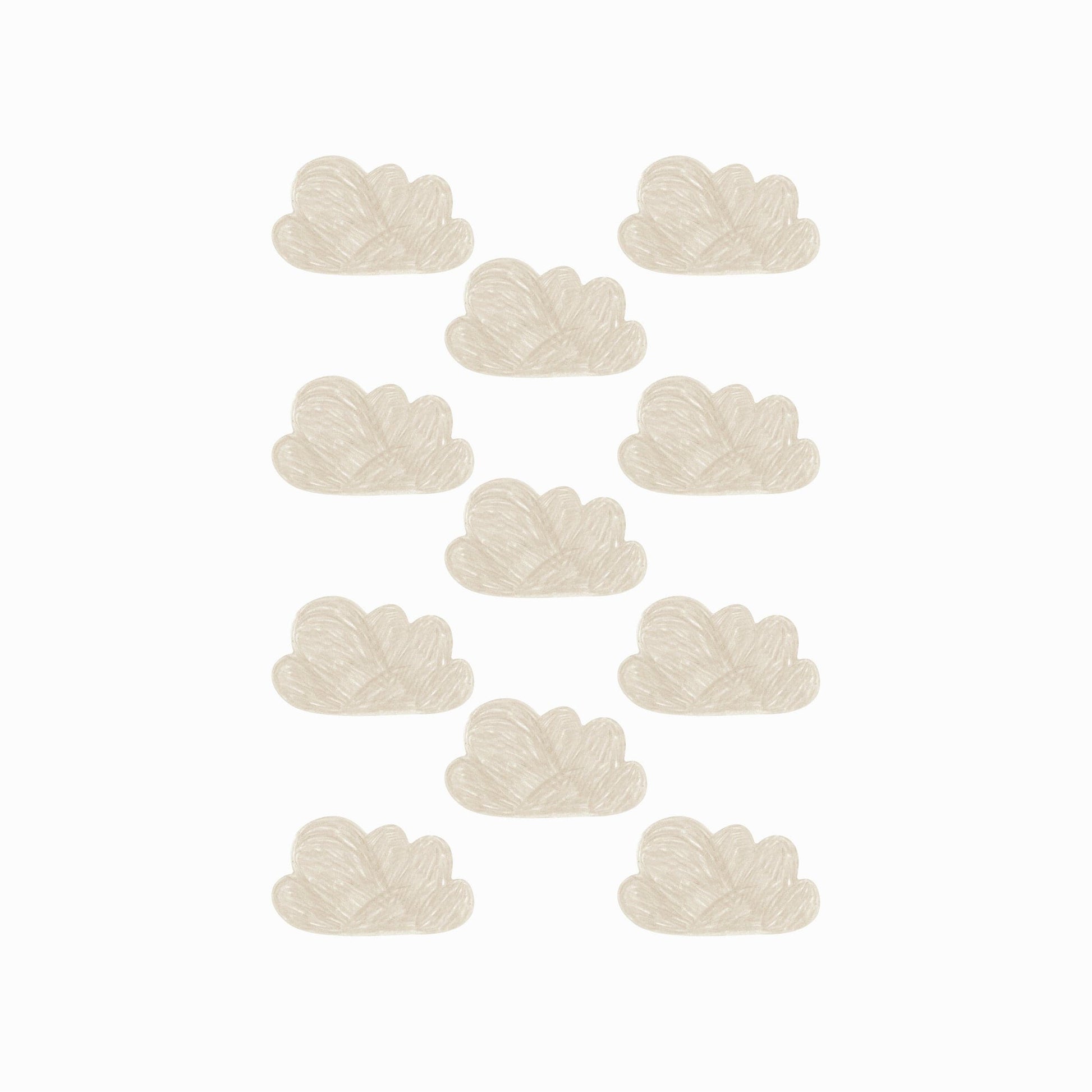 Wall Stickers 1 Sheet / Brown Murs Clairs Mini Clouds Wall Stickers