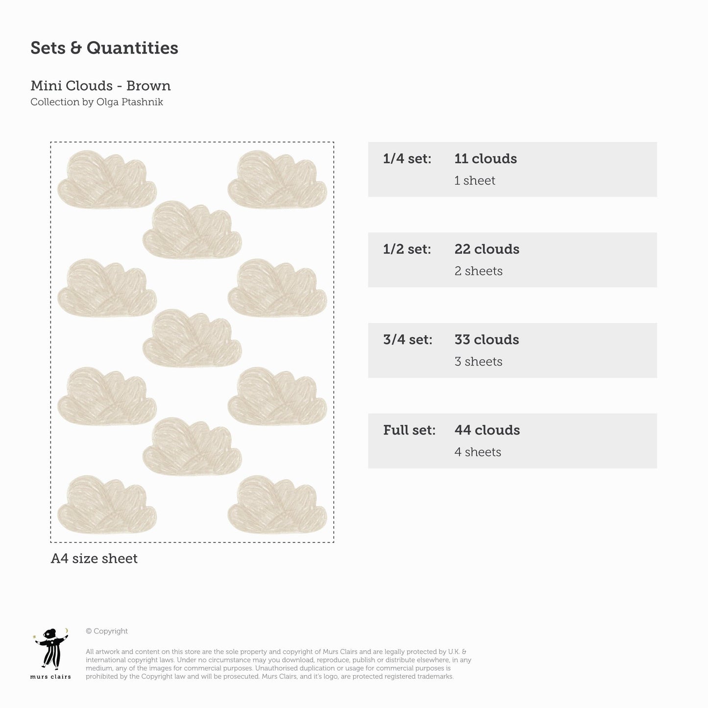 Wall Stickers Murs Clairs Mini Clouds Wall Stickers