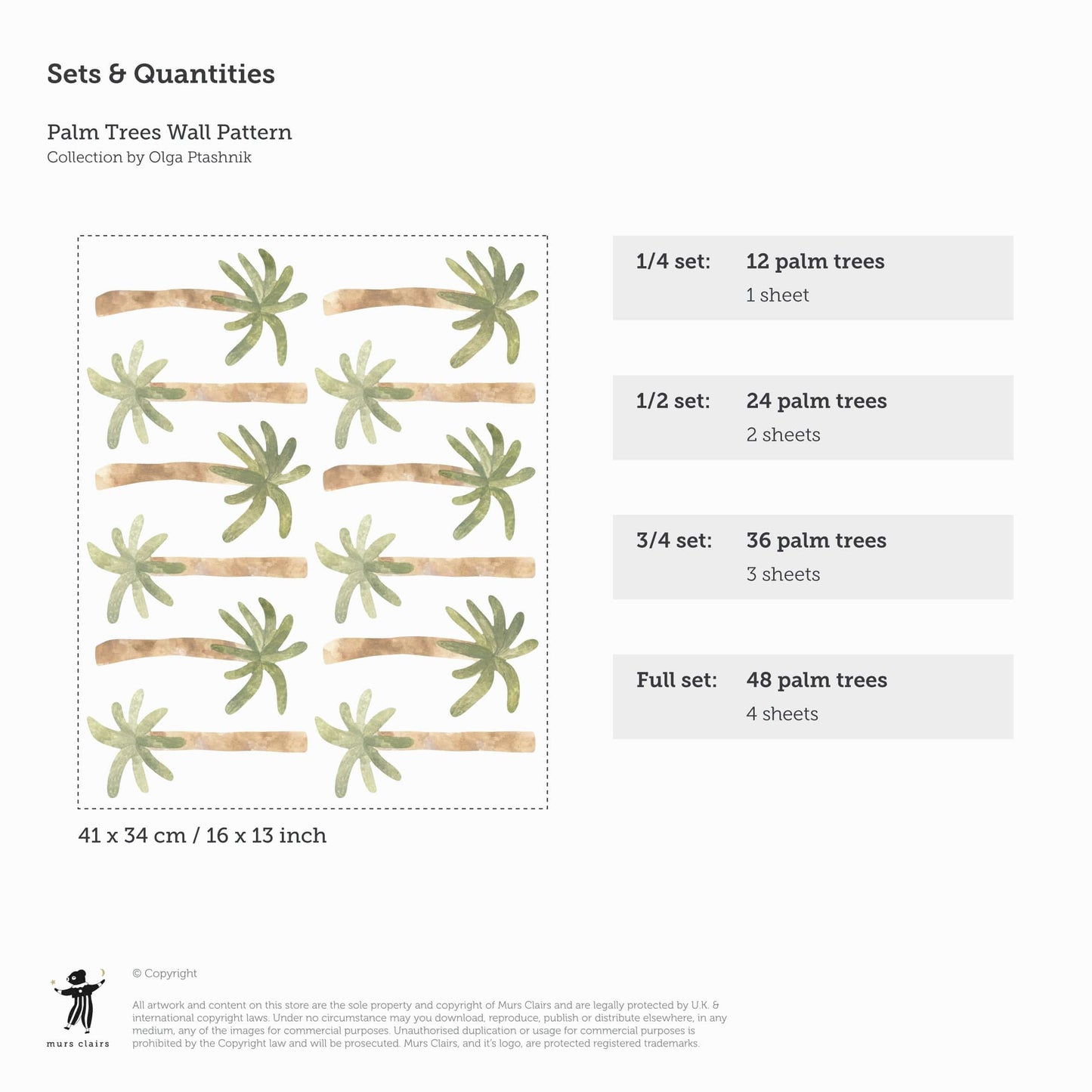 Wall Stickers Murs Clairs Palm Trees Wall Stickers