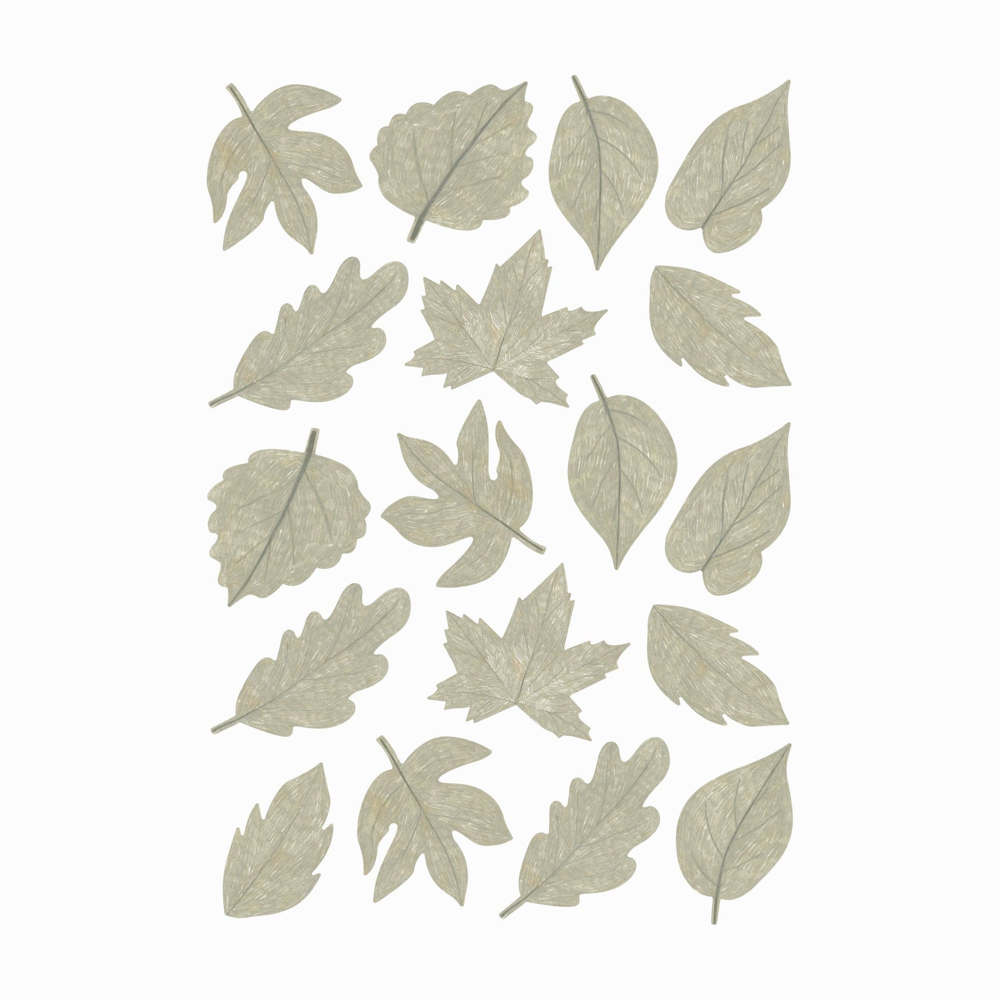 Wall Stickers 1 Sheet Murs Clairs Pencil Mini Leaves Wall Stickers