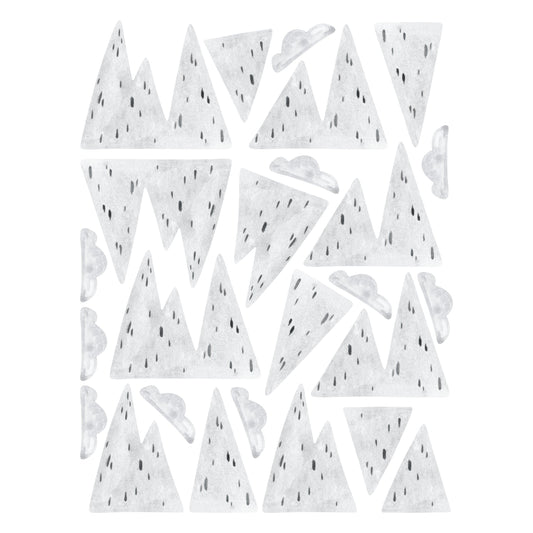 Wall Stickers 1 Sheet Murs Clairs Scandi Mountains Wall Stickers