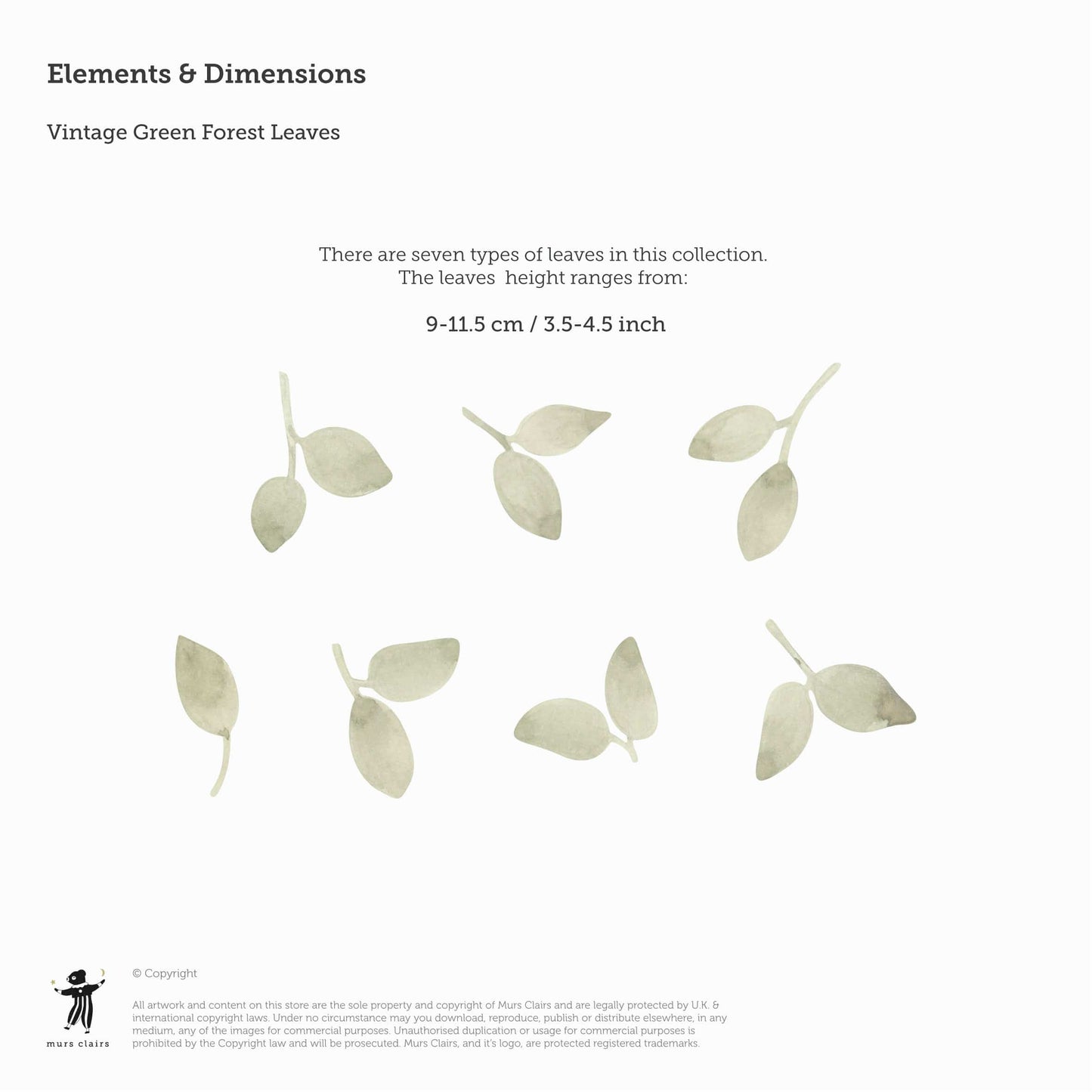 Wall Stickers Murs Clairs Vintage Green Forest Leaves Wall Stickers