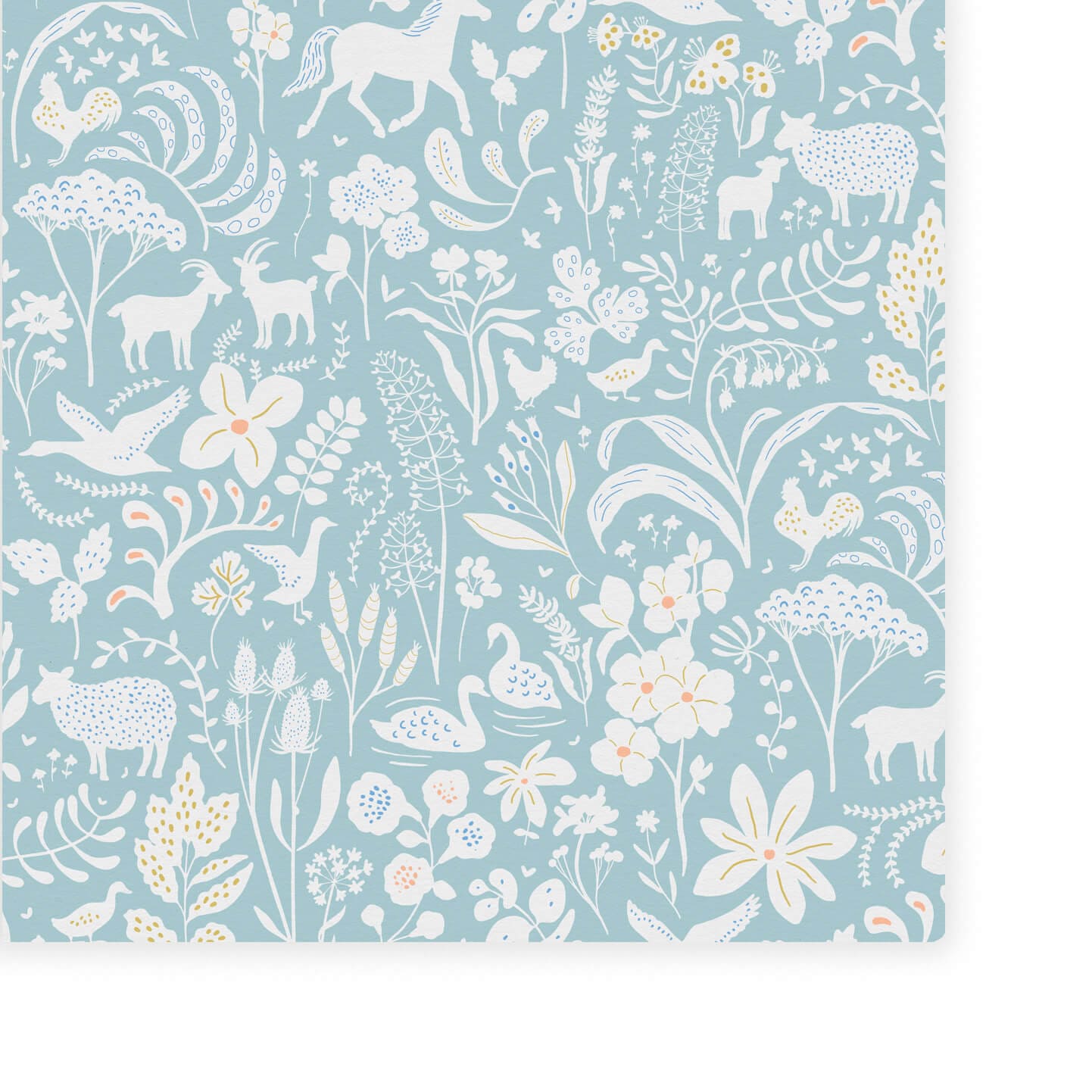 Wallpaper Countryside Spring Blue Wallpaper
