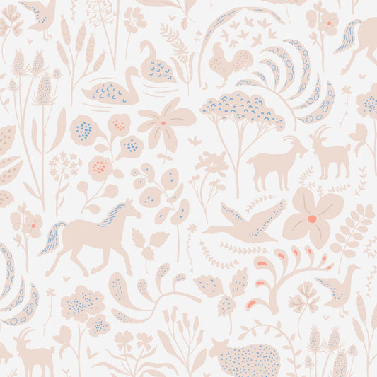 Wallpaper Roll 52cm x 10m Countryside Spring Ecru Wallpaper