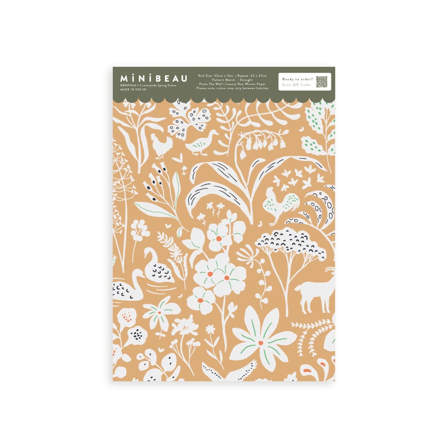 Wallpaper Sample A4 Countryside Spring Ochre Wallpaper