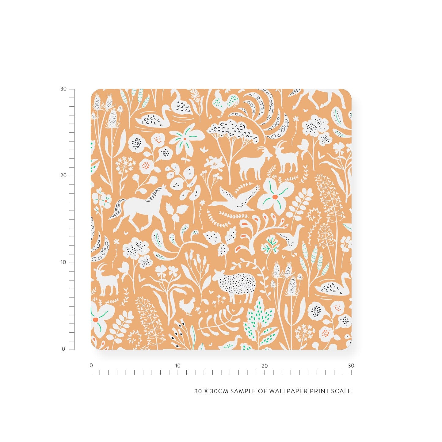 Wallpaper Countryside Spring Ochre Wallpaper
