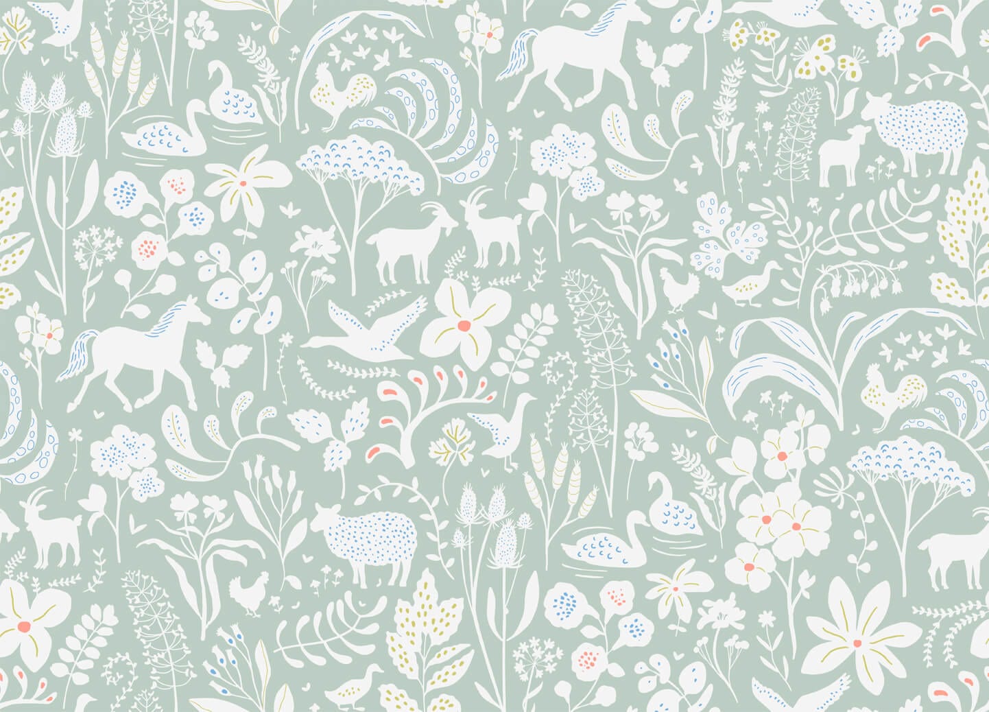 Wallpaper Countryside Spring Sage Wallpaper