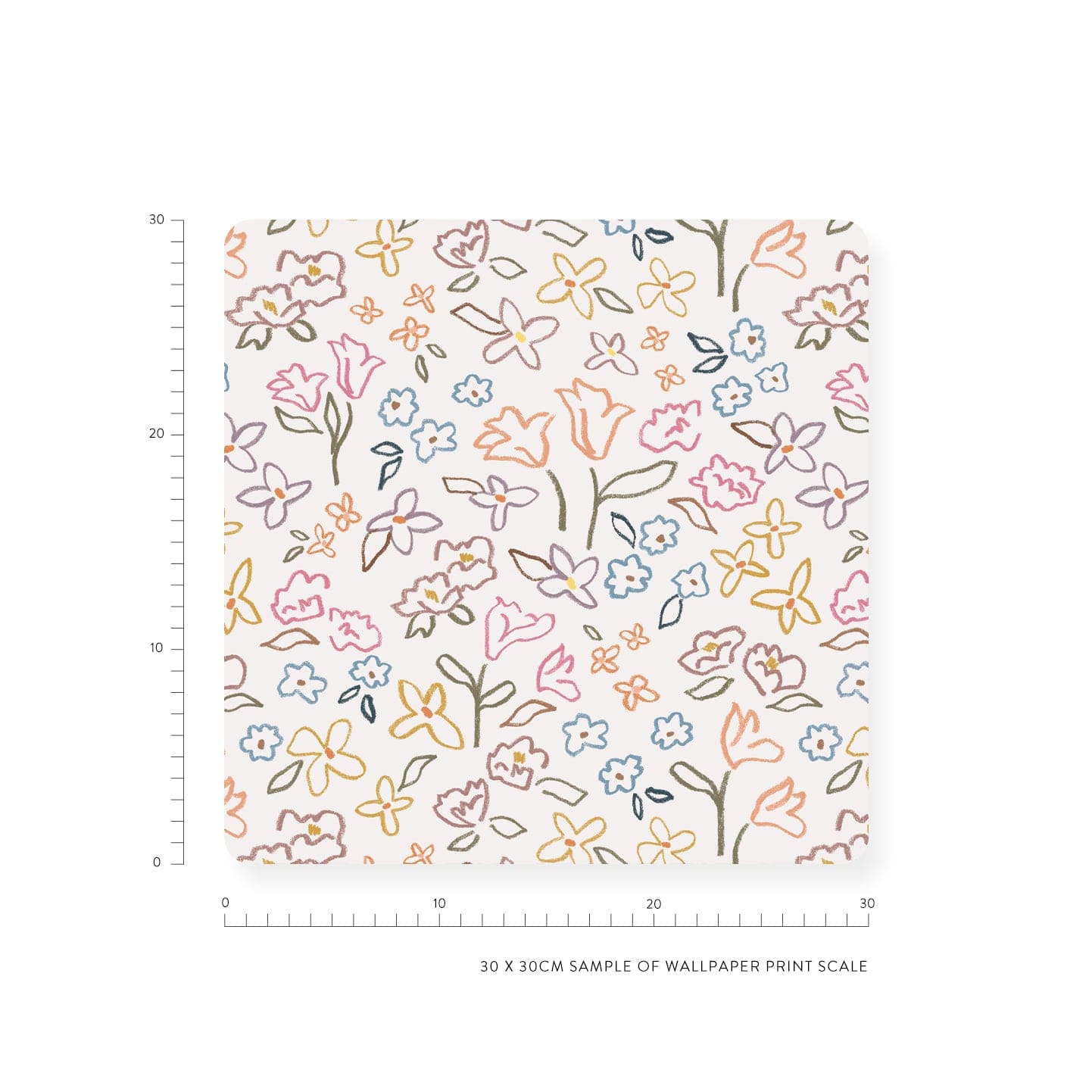 Wallpaper Crayon Floral Wallpaper