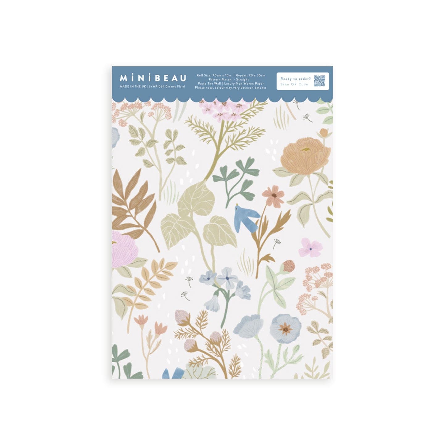 Wallpaper Sample A4 Dreamy Floral Wallpaper