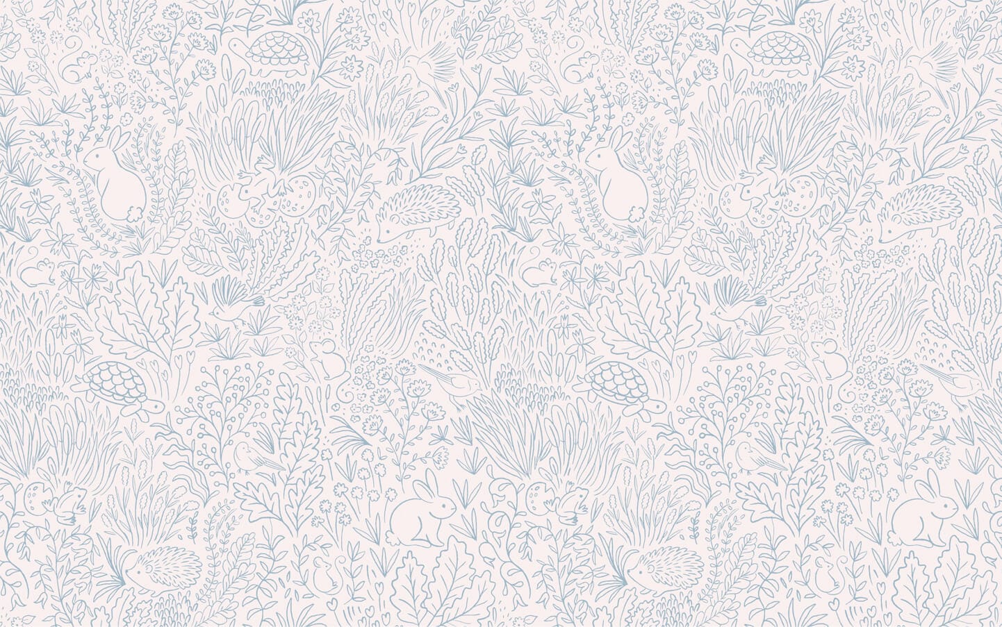 Wallpaper Garden Doodles Blue Wallpaper