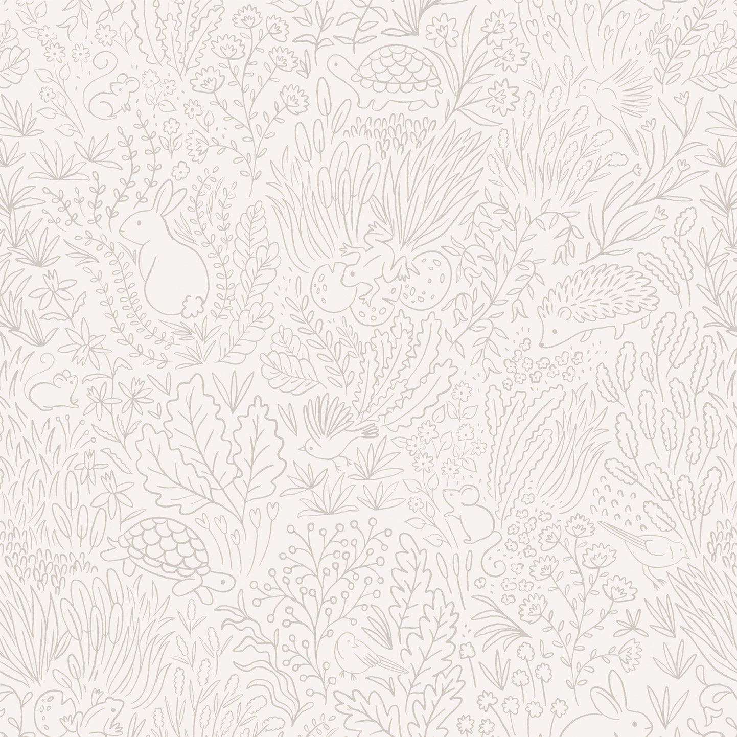 Wallpaper Garden Doodles Grey Wallpaper
