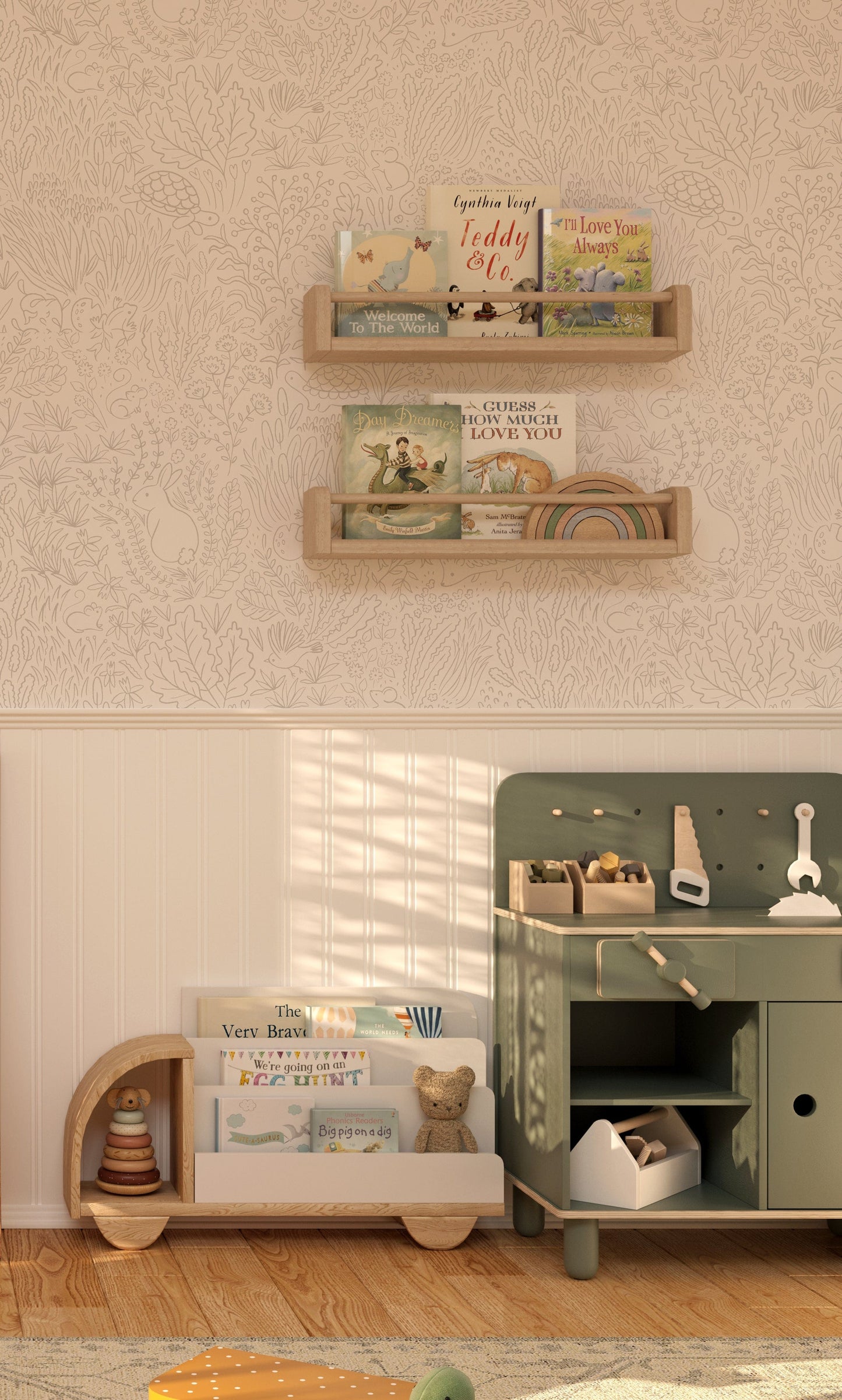 Wallpaper Garden Doodles Grey Wallpaper