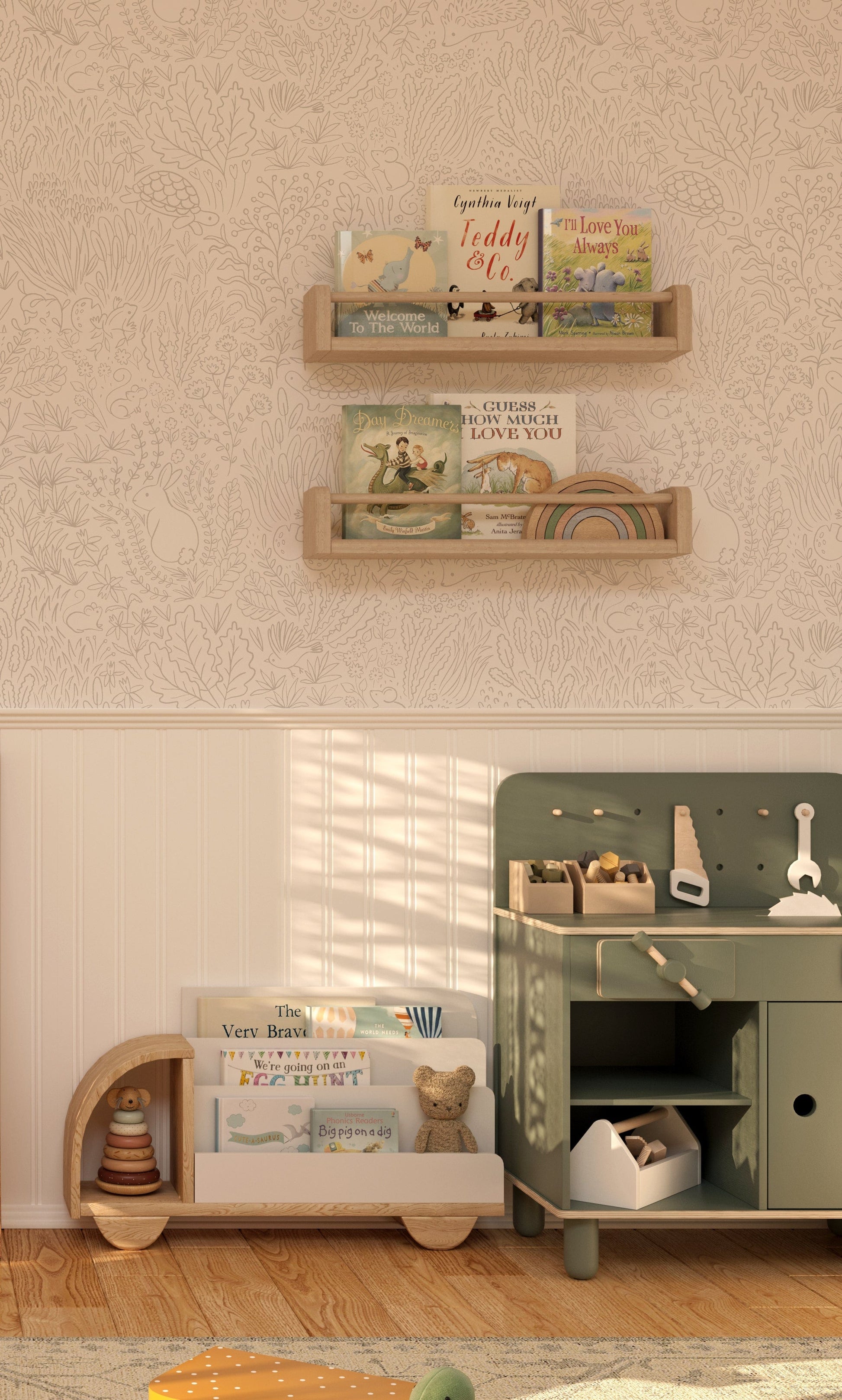 Wallpaper Garden Doodles Grey Wallpaper