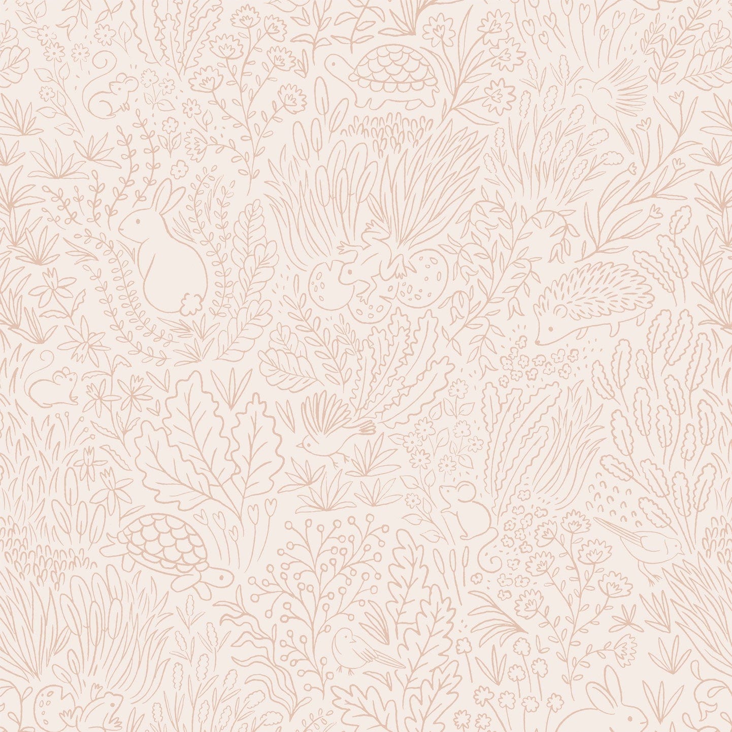 Wallpaper Roll 70cm x 10m Garden Doodles Orange Wallpaper