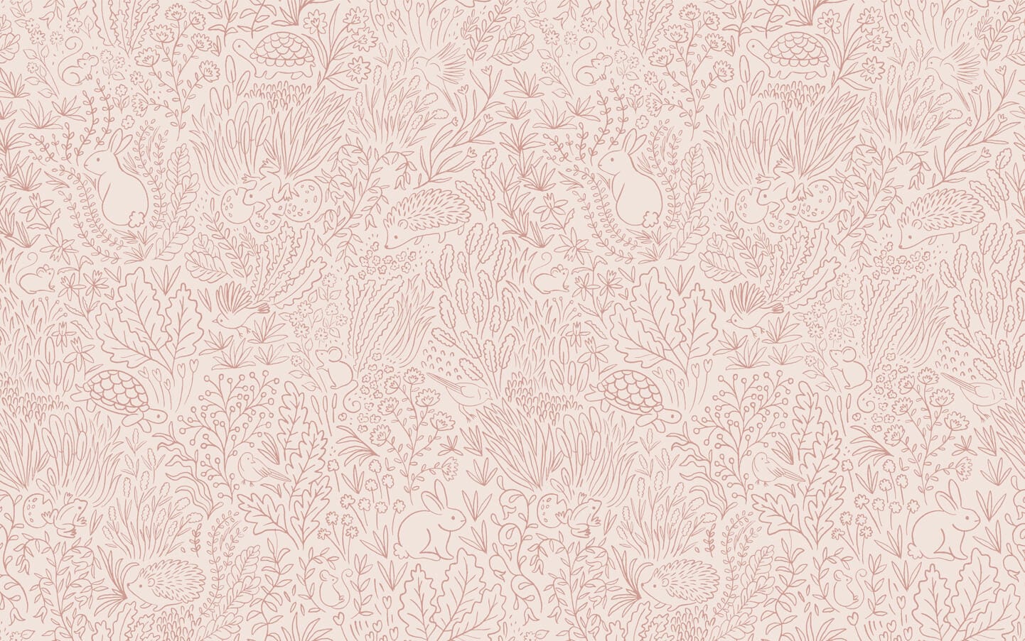 Wallpaper Garden Doodles Pink Wallpaper