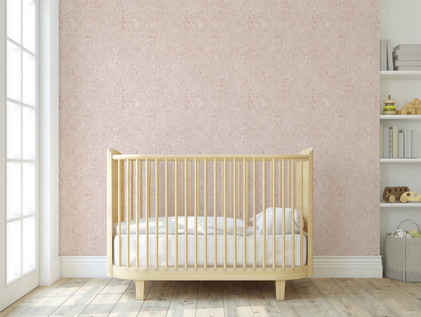 Wallpaper Garden Doodles Pink Wallpaper