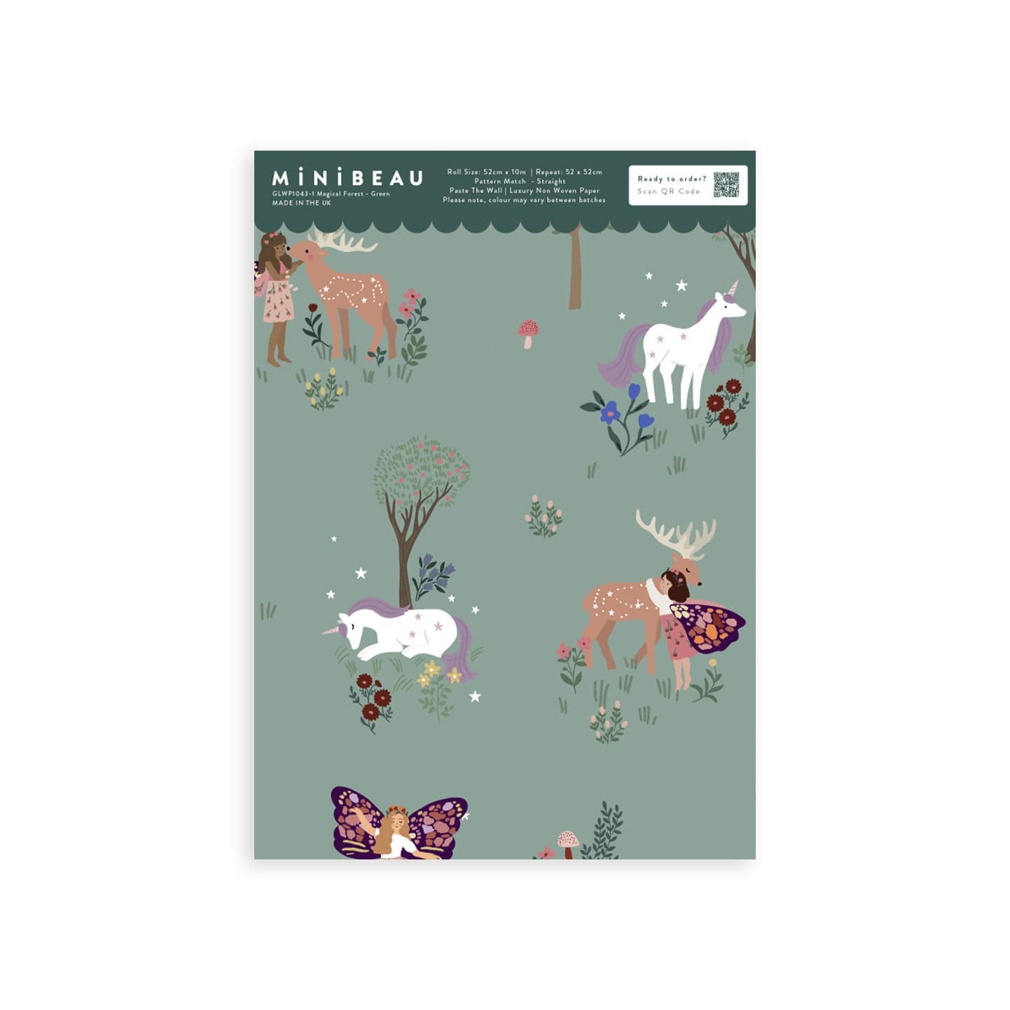 Wallpaper Sample A4 Magical Forest Green Wallpaper