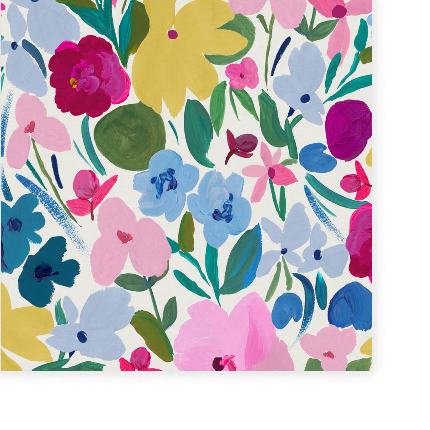 Wallpaper Painty Floral Bloom Bold Wallpaper